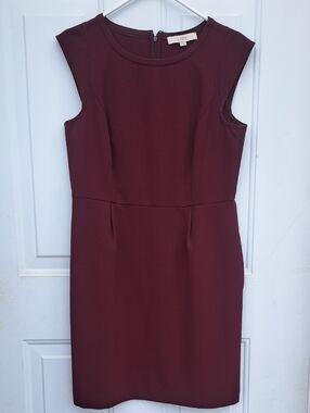 Loft Burgundy Sleeveless Dress